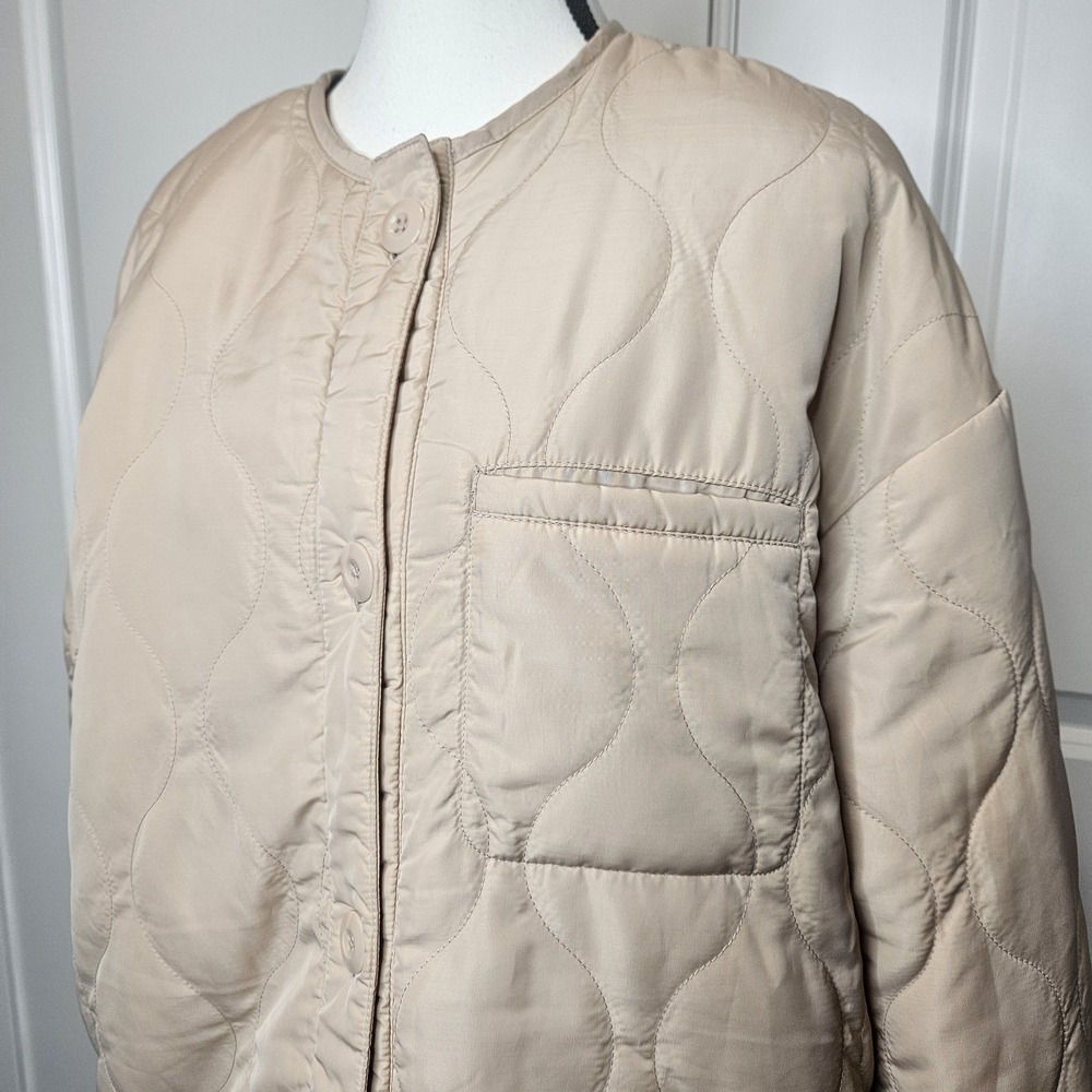Daily Ritual Women's Reversible Quilted Sherpa Jacket Chore Coat Utility